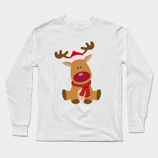 DEER CUTE SANTA Long Sleeve T-Shirt